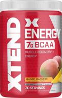 🥭 порошок xtend energy bcaa манго - без сахара напиток для восстановления мышц перед тренировкой с аминокислотами и 125 мг кофеина - 7 г bcaa для мужчин и женщин - 30 порций (упаковка может отличаться) - seo-оптимизировано логотип