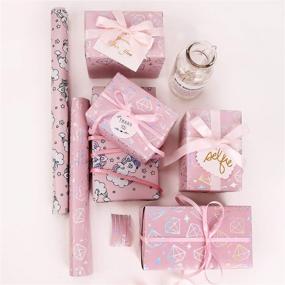 img 2 attached to 🎁 Colorful Mermaid, Fairy Stick and Diamond Design - 4 Rolls of WRAPAHOLIC Wrapping Paper - Perfect for Birthday, Holiday, Baby Shower - 30 inch x 120 inch Per Roll!
