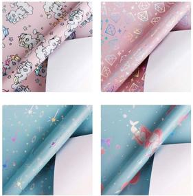 img 3 attached to 🎁 Colorful Mermaid, Fairy Stick and Diamond Design - 4 Rolls of WRAPAHOLIC Wrapping Paper - Perfect for Birthday, Holiday, Baby Shower - 30 inch x 120 inch Per Roll!