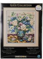 🧵 oriental splendor counted cross stitch kit - dimensions gold collection, 18 count beige aida, 12'' x 14'' logo