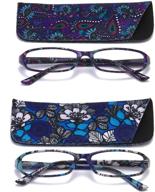 👓 stylish spring hinge rectangular reading glasses set of 4 with matching pouch by soolala logo