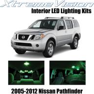 xtremevision interior led for nissan pathfinder 2005-2012 (10 pieces) green interior led kit installation tool logo