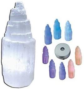 img 1 attached to JIC Gem White Selenite Crystal Lamp - 4 inches Mini Gemstone Lamp with Color Changing Light powered by Batteries