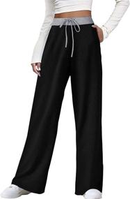 img 3 attached to Dofaoo Women's Winter Pants - Lounge Wide Leg Sweatpants with Pockets, Fall Elastic Waist & Drawstring - Sizes S-3XL