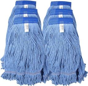 img 4 attached to 🧹 Turkey Creek Essentials Commercial Grade USA Made Looped End Heavy Duty Blue Mop Heads - 4-Ply Synthetic Yarn Industrial Wet Mop Head Replacement and String Mop Refills (Pack of 6, Large)