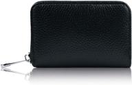 rbeik rfid blocking credit card holder: accordion style wallet with zipper pocket for women, men & girls – black logo