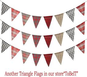 img 3 attached to 🎉 ToBeIT Triangle Flag 48 Flags Imitated Burlap Pennant Banner - Multi-Colored Fabric Triangle Flag Bunting for Party and Festival Hanging Decoration Triangle Flags Banner with Enhanced SEO