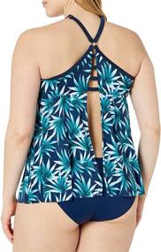 img 3 attached to Coastal Blue Asymmetrical Tankini Stained Women's Clothing