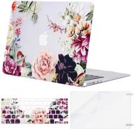 🌸 mosiso macbook air 11 inch case - rose leaves hard shell + keyboard cover + screen protector - transparent (models: a1370 & a1465) logo