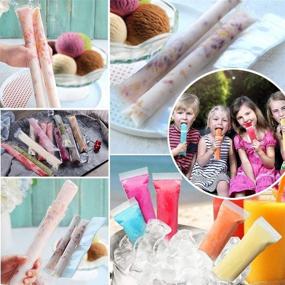 img 3 attached to 200 PCS BPA Free Ice Pop Pouches with Funnel - Pop Mold Bags for Yogurt, Ice Candy, Ice Cream Party Favors