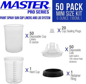 img 3 attached to 🎨 High-Quality MPS Disposable Paint Spray Gun Cup Liners and Lid System, 50 Pack - Mini Size 6 Ounce (180ml) Kit - Includes 50 Cup Liners, 50 Strainer Lids, 1 Durable Cup with Retainer Ring, and 20 Plugs