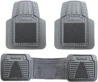 🏆 diehard 99827 grey rubber floor mat set - all weather, all season protection, customizable & universally fit - 3 piece set logo