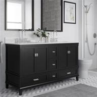 🚿 dorel living otum 60 inch double bathroom vanity with sink, black - sleek and spacious dual sink vanity for your modern bathroom logo