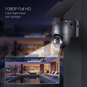 img 3 attached to 📷 360° PTZ Solar Security Camera: Ctronics Wireless WIFI, 15000mAh Battery, Color Night Vision