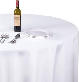 img 4 attached to 🍽️ Premium Polyester Banquet Tablecloth by EMART: Round Diameter for Elegant Events