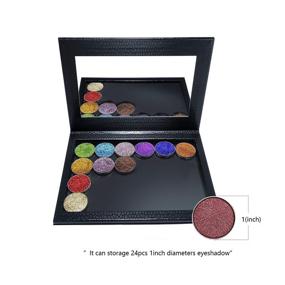 img 3 attached to Allwon Magnetic Empty Makeup Palette with Mirror 🖤 for Eyeshadow Lipstick Blush Powder (Black) - Enhanced SEO