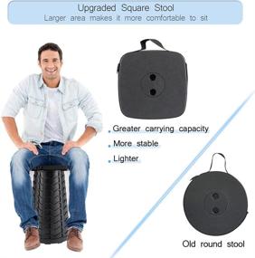 img 2 attached to 🪑 Enhanced Portable Collapsible Stool: Retractable Folding Telescopic Stool | Max Load 485LB | Camping, Fishing, Hiking, Travel, BBQ | Lightweight & Sturdy for Adults