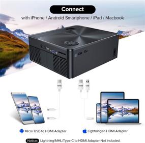 img 1 attached to 🎥 XIAOYA Outdoor Projector: HD Movie Projector, 4000 Lumens, HiFi Speaker, HDMI/USB Compatibility (Black-w2)