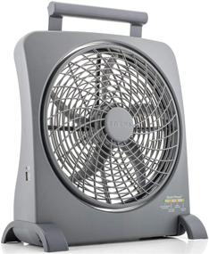 img 4 attached to 🔋 O2COOL Treva Portable Battery Operated Fan - 10 Inch Blades - Smart Power Air Circulator for Camping, Travel, and Indoors Use - Includes AC Adapter, Rechargeable Batteries, and USB Charging Port
