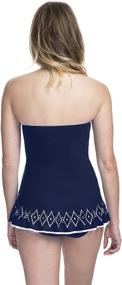 img 1 attached to Flaunt your Style with Profile by Gottex Women's Bandeau Swimdress One Piece Swimsuit