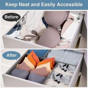 img 1 attached to Gray Drawer Organizer Clothes - 8 Pack Underwear Storage Box with 🗄️ Foldable Cloth Dividers for Closet Dresser - Perfect for Clothes, Socks, Scarves, Ties