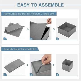 img 2 attached to Gray Drawer Organizer Clothes - 8 Pack Underwear Storage Box with 🗄️ Foldable Cloth Dividers for Closet Dresser - Perfect for Clothes, Socks, Scarves, Ties