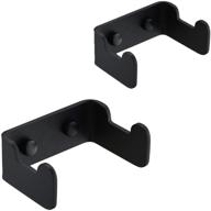 🔳 black bathroom towel hook - heavy duty wall mounted rustproof robe & clothes hanger for kitchen & bathroom, 2 pack modern square style hardware logo