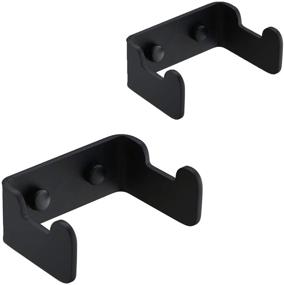 img 4 attached to 🔳 Black Bathroom Towel Hook - Heavy Duty Wall Mounted Rustproof Robe & Clothes Hanger for Kitchen & Bathroom, 2 Pack Modern Square Style Hardware