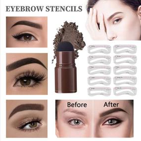 img 3 attached to Eyebrow Stamp Stencil Kit - Perfect Brows Stamp 👁 for Easy Brow Shaping - Waterproof and Long-Lasting - Brown