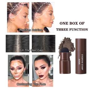 img 1 attached to Eyebrow Stamp Stencil Kit - Perfect Brows Stamp 👁 for Easy Brow Shaping - Waterproof and Long-Lasting - Brown