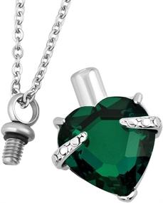 img 2 attached to 💎 Heart Crystal Urn Necklaces for Ashes - Elegant Stainless Steel Memorial Keepsake Cremation Jewelry by Q&Locket