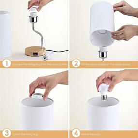 img 1 attached to 🛏️ Versatile Touch Bedside Lamp: Wireless Charger, USB Ports - Perfect for Bedroom, Living Room, Office Desk, and More (White)