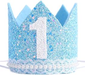 img 4 attached to WAHAWU Blue Lace Crown Birthday