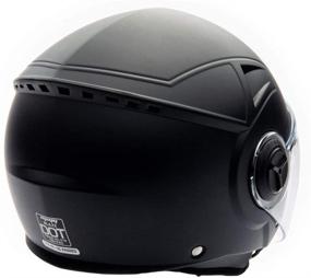 img 1 attached to 🏍️ DOT Certified Open Face Helmet for Motorcycle Scooter Pilot - Large Size, Matte Black Finish