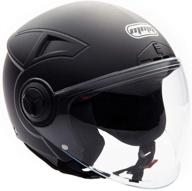 🏍️ dot certified open face helmet for motorcycle scooter pilot - large size, matte black finish logo