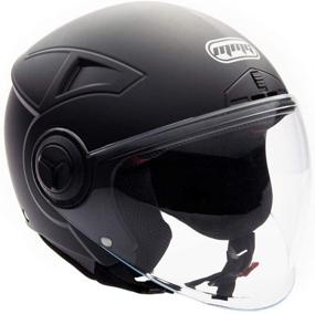 img 4 attached to 🏍️ DOT Certified Open Face Helmet for Motorcycle Scooter Pilot - Large Size, Matte Black Finish