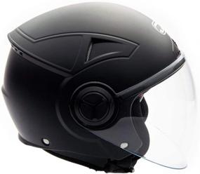 img 2 attached to 🏍️ DOT Certified Open Face Helmet for Motorcycle Scooter Pilot - Large Size, Matte Black Finish