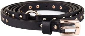 img 2 attached to 🔥 Edgy and Chic: Ayliss Women's Studded Leather Waist Accessories