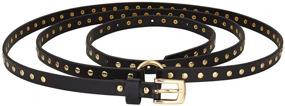 img 4 attached to 🔥 Edgy and Chic: Ayliss Women's Studded Leather Waist Accessories