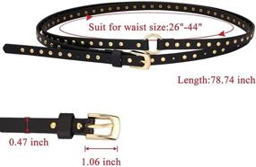 img 3 attached to 🔥 Edgy and Chic: Ayliss Women's Studded Leather Waist Accessories