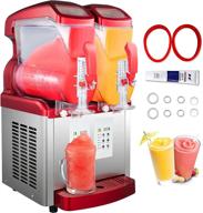 high-powered vbenlem slushy machine double tank (2x6l) for frozen drinks - ideal for supermarkets, 🍹 cafes, restaurants, and snack bars - led display, 1000w smoothie maker, soft serve ice cream machine логотип