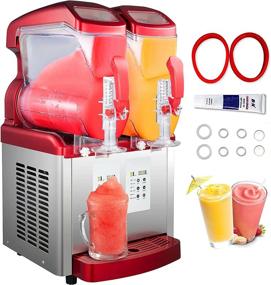 img 4 attached to High-Powered VBENLEM Slushy Machine Double Tank (2x6L) for Frozen Drinks - Ideal for Supermarkets, 🍹 Cafes, Restaurants, and Snack Bars - LED Display, 1000W Smoothie Maker, Soft Serve Ice Cream Machine