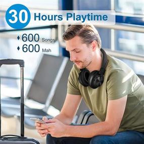 img 3 attached to Nia Bluetooth 5.0 Over-Ear Wireless Headphones: 30-Hour Battery, FM Radio, MP3 Player, 🎧 Micro SD/TF | 40mm Deep Bass Drivers, Premium Wireless Microphone | Foldable, Comfortable Design