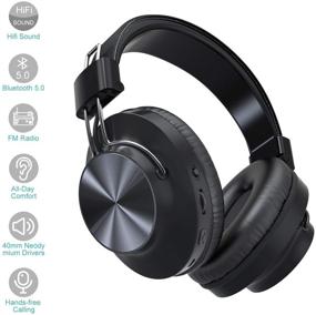 img 2 attached to Nia Bluetooth 5.0 Over-Ear Wireless Headphones: 30-Hour Battery, FM Radio, MP3 Player, 🎧 Micro SD/TF | 40mm Deep Bass Drivers, Premium Wireless Microphone | Foldable, Comfortable Design
