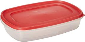 img 2 attached to Rubbermaid Easy Find Lid Square 1.5-Gallon Food Storage Container 2-Pack - 24 Cup Capacity, Clear/Red