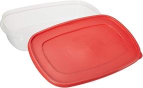 img 1 attached to Rubbermaid Easy Find Lid Square 1.5-Gallon Food Storage Container 2-Pack - 24 Cup Capacity, Clear/Red