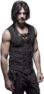 punk rave steampunk men's clothing: sleek leather sleeveless attire logo