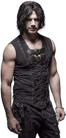 img 4 attached to Punk Rave Steampunk Men's Clothing: Sleek Leather Sleeveless Attire