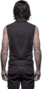 img 2 attached to Punk Rave Steampunk Men's Clothing: Sleek Leather Sleeveless Attire