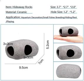 img 1 attached to 🐠 SpingSmart Ceramic Aquarium Hideaway Rocks - Suitable for Aquatic Pet Breeding, Play, and Rest - Safe and Non-Toxic Fish Tank Ornaments for Aquascape